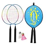 Schildkröt Federball Set Junior – 2 kurze Schläger für leichteres Treffen – 2 Federbälle – 3/4 Transporthülle – Badminton Set für Anfänger – Outdoor-Spielspaß für Kinder ab 4 Jahren