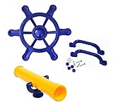 Loggyland Zubehörset für Spielturm Lenkrad + Fernrohr + 2 Handgriffe Sparset Zubehör Set blau