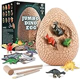 Jokooan Großes Dino Ei, Dinosaurier Eier Ausgrabungsset, Osterei Spielzeug für Kinder, Enthält 14 Dinosaurier Fossile Archäologische Wissenschaft STEM Montessori Spielzeug für Kinder ab 6 Jahren