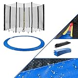 Arebos Trampolin Randabdeckung und Netz | Ersatznetz | Sicherheitznetz | Trampolinnetz | Trampolinschutz 244, 305, 366, 396, 430, 460 cm | für 6,8 oder 12 Stangen | 244 cm, Netz für 6 Stangen