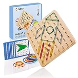 CUBIDI® Kreatives Montessori Spielzeug Geobrett Für Unzählige Spannende Figuren - Feinmotorik und Lernspielzeug - Geoboard Spielzeug ab 5 Jahre Jungen und Mädchen