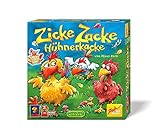 Zoch 601121800 Zicke Zacke Hühnerkacke – das rasante Memory-Gedächtnisrennen, Kinderspiel des Jahres 1998, 2-4 Spieler, für Jungen und Mädchen ab 4 Jahren