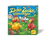 Zoch 601121800 Zicke Zacke Hühnerkacke – das rasante Memory-Gedächtnisrennen, Kinderspiel des Jahres 1998, 2-4 Spieler, für Jungen und Mädchen ab 4 Jahren