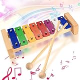 Xylophon Glockenspiel Holz, Rhythm Musikinstrumente, Holz Bunt Xylophon mit 2 Schlägel für Erwachsene Kinder Glockenspiel Spielzeug Geschenk