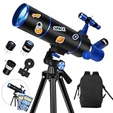 Dianfan Teleskop, Teleskop für Erwachsene Astronomie, 80mm Blende Teleskope für Kinder & Anfänger, Kompaktes und Tragbares ReiseTeleskop mit Rucksack, Telefon Adapter und Aufkleber