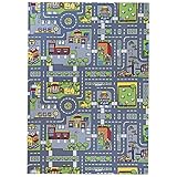 JcvPot Spielteppich Kinder, Autoteppich Kinder Mit Straßenmotiv, Spielteppich Straße Für Jungen Und Mädchen, 50 X 80 cm, Kinderteppich Jungen, Spielzeugteppich