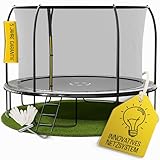 FRIEDO Trampolin Outdoor 366 cm mit einklappbaren Stangen I Sicher & wetterfest I Nach EN71-14 Geprüft I Innenliegendes Netz, rostfrei & dick gepolstert