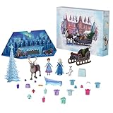 Mattel Disney Die Eiskönigin Kleine Anna- und Elsa-Puppen Adventskalender mit 2 Freundefiguren, formbarem Sand und 24 Spielteilen, inspiriert von Die Eiskönigin Olaf taut auf“, HWX20