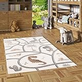 Pergamon Kinder Teppich Maui Kids Dino Straßenteppich Beige in 5 Größen