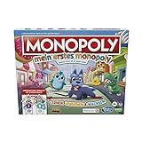 Hasbro Mein erstes Monopoly, Brettspiel für Kinder ab 4 Jahren, doppelseitiger Spielplan, Spielerisch Lernen mit der ganzen Familie