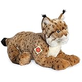 Teddy Hermann 90467 Luchs liegend 45 cm, Kuscheltier mit idealem Recyclinganteil (Füllmaterial)