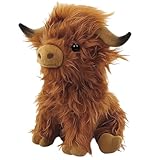 Hochlandrind Kuscheltier, Hochlandkuh Plüsch, Schottisches Hochlandrind, Brauner Plüsch, 28 Cm Weiches Spielzeug Für Kinder Und Erwachsene, Geschenkidee Für Geburtstag, Weihnachten, Valentinstag