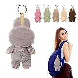 Labb Puppenkleidung, Labub Clothes, handgefertigte gehäkelte Puppe, 3 Stück Set für 17 cm Puppe, hochwertige Labb Kleidung mit Zubehör, Elegante Kleidung für Labb Puppe(Sesame Beige)