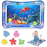 Hoiny Wassermatte Baby, Baby Spielzeuge 3 6 9 Monate, Wasserspielmatte Baby Aufblasbare Bauchzeit Matte für Baby Sensorisches Entwicklung Ausbildung,67 x 49 cm