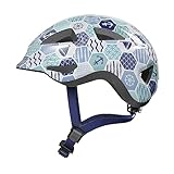 ABUS Kinderhelm Anuky 2.0 - Fahrradhelm für Kleinkinder und Kinder - mit Licht und Kinnpolster - für Mädchen und Jungen - Blau mit maritimen Mustern, Größe S