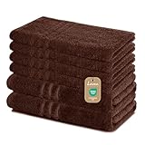 Lavea 6-teiliges Handtuchset aus 100% Baumwolle – Kaffeebraun, 4 Handtücher 50x100 cm & 2 Duschtücher 70x140 cm – Weich, saugstark & Oeko-TEX Zertifiziert – Flauschiges Badehandtuch Set für Bad