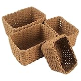 4 Stück Aufbewahrungskorb Geflochten,Korb Geflochten,Kleine Körbchen Stapelbare Körbchen für Wickeltisch und Deko,Kleine Aufbewahrungskörbe für Wohnzimmer,Küche – Dekokörbchen im Boho Stil