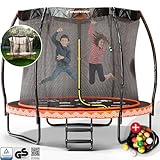 Sportstech Trampolin Outdoor mit 360° Wassersprinkler + Cooler Sprungmatte | Gartentrampolin Marktneuheit | Spielzeug Komplettset bis 120 kg + Sicherheitsnetz | Ø 244/305 cm für Kinder |HTX500