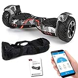 SUV Hoverboard 8,5 Zoll - Elektro Skateboard mit 800 Watt - Hochwertiges Self Balance Scooter - Elektro Scooter mit App und Dual-Motor - Offroad Hoverboard - (schwarz/camo)