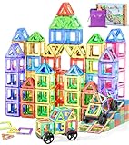 COOLJOYA Magnetische Bausteine 48 Teile, Magnetspiel STEM Magnetbausteine, Montessori Spielzeug ab 3 Jahre, Magnete Kinder ab 3 4 5 6 7 Jahren für Jungen und Mädchen