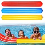 DAJASD 3 Stück Schwimmnudel,150cm Super Langer Schwimmnudel Poolnudel, Schwimmnudel für Kinder, Aufblasbarer Schwimmnudel, Aufblasbarer für Kinder und Erwachsene als Schwimmhilfe oder Badespaß
