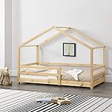 Kinderbett Knätten mit Rausfallschutz 90x200 cm Bettenhaus Hausbett Holz