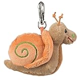 Schaffer 0256 Schlüsselanhänger Kuscheltier Schnecke Adele, 9 cm, orange-braun