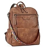 BOSTANTEN Leder Rucksack Damen Freizeitrucksack Reise Handtasche Rucksackhandtasche Tagesrucksack für Frauen Mädchen Braun