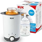 NUK Thermo 3in1 Babyflaschenwärmer | schonendes Auftauen, Erwärmen und Warmhalten von flüssiger und breiförmiger Nahrung | Korb zum einfachen Herausnehmen | EU-Stecker