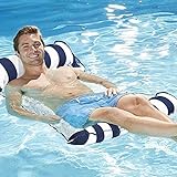 Aufblasbare Pool-Hängematte, Schwimmende Lounge, Drifter und Sattel 4 in 1, Premium Wasser Hängematte für Erwachsene für Schwimmpartys (Navy)