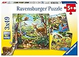 3 Puzzle für 5-jährige Kinder: Waldtiere, Zootiere und Haustiere