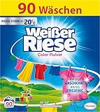 Weißer Riese Color Pulver (90 Waschladungen), Colorwaschmittel mit riesiger Waschkraft schon ab 20° C, riesig ergiebiges Waschpulver, ideal für Familien mit Kindern