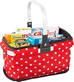 tanner DER KLEINE KAUFMANN TANNER Deco - Moderner Tragekorb, rot, gefüllt, Zubehör für Kaufmannsladen, lebensmittelechtes Design, 4091.3