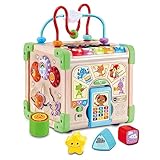 Vtech Interaktiver Holz-Spielwürfel – Interaktiver Spielwürfel mit FSC®-zertifiziertem Holz – Mit verschiedenen Elementen, Liedern und Musik – Für Kinder von 12-36 Monaten