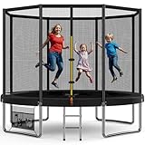 Devoko Trampolin Outdoor Ø 183/228/305/366/427 cm TÜV Rheinland GS-Zertifikat, Indoor Trampolin Kinder Gartentrampoline, Komplettset mit Schuhnetz, Leiter, Randabdeckung, Sicherheitsnetz