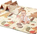 HB.YE Spielmatte baby Teppich Babymatte faltbarer Spieldecke Krabbelmatte baby Bodenmatte XPE rutschfest Material, Tragbar für Innen- oder Außenbereich (Tierwald)