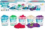 Genio Kids Magic Sand 750g Zaubersand - 5 Farben Bunter Sand Set, 5 Sandknete Zubehör - Spielsand für drinnen, Magischer Knetsand geschenke für Kinder, Mädchen und Jungen (New)