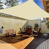 OKAWADACH Sonnensegel Rechteckig 3x4m, 95% UV Schutz Polyester Sonnensegel Wasserdicht inkl Befestigungsseile Sonnensegel Sonnenschutz für Garten Balkon und Terrasse, Hellbeige