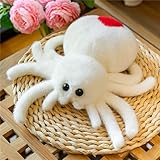 Martin Kench Kreative Spinne Plüschtier Kuscheltier Spinnen Plüschtier Halloween Stofftier Tier Kissen Kinderspielzeug Geschenk für Halloween (Weiß)