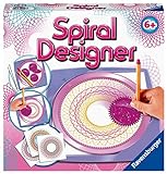 Ravensburger Spiral Designer Girls 29027, Zeichnen lernen für Kinder ab 6 Jahren, Kreatives Zeichen-Set mit Schablonen für farbenfrohe Spiralbilder und Mandalas, White