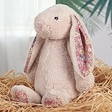 YUPDFGB Weicher Plüsch Hase Kuscheltier, 25cm Rosa Kaninchen mit Schlappohren - Sanftes Baby Spielzeug, Maschinenwaschbar, Geschenk für Mädchen und Jungen ab 3 Monate
