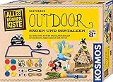 Kosmos 604462 AllesKönnerKiste Outdoor Sägen und Gestalten, Mit Säge und bunten Bastelmaterialien für kreative Abenteuer in der Natur, DIY-Bastelset für Mädchen und Jungen ab 8 Jahre, Orange