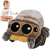 MOPQMKT Kuscheltier, Kleine Stofftier-Plüschpuppe, Lustig Weich Plüsch spinne süße Plüschpuppe mit großen Augen und Spinne Geschenk Halloween Für Erwachsene Und Kinder Grau