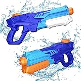 MOZOOSON 2 Pack 600ml Wasserpistole für Kinder, Wasserpistolen Großer Kapazität mit Reichweite bis zu 8-10 M, Water Spielzeug für Mädchen Junge Sommerpartys im Freien, Strand, Pool