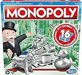 Hasbro Monopoly Classic, Gesellschaftsspiel für Erwachsene & Kinder, Familienspiel, der Klassiker der Brettspiele, Gemeinschaftsspiel für 2 - 6 Personen, ab 8 Jahren