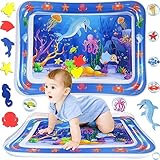 ENCOUN Wassermatte Baby, Wasserspielmatte Baby Spielzeug ab 3 6 9 Monaten, 65 x 50 cm Aufblasbare Wassermatte Sensorisches Spielzeug, Baby Sensorisches Entwicklung Ausbildung