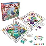 Hasbro Monopoly Junior, 2-seitiger Spielplan, 2 Spiele in einem, Monopoly Spiel für jüngere Kinder, Kinderspiel, Junior Spiel