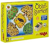 Haba 4170 - Obstgarten Spannendes Würfelspiel, mit 40 Früchten aus Holz und leicht verständlichen Spielregeln, beliebtes Brettspiel ab 3 Jahren