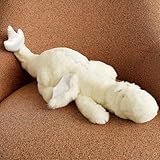 Jokapy 70-150 cm Kuscheltier Drache, Plüschtier Schlafkissen Große Weiche Lange, Riesige Plüschtier Flauschiger Kissen Geschenk für Kinder Freundin(70cm,Weiß)
