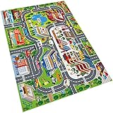 Oriate Kind Traum Matte Moderne Stadt Spielzeug Aktivitäts Spielmatte, Interaktive Eltern Kind Tabelle Boden Spielmatte für Auto Spielzeug, Rollenspiel zur Verkehrserziehung für Kinder in der Stadt